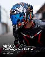 Helm Full Face ILM Terlaris untuk Motor Trail, Bahan ABS, Bersertifikasi ECE, Dual Visor, Quick Release, Warna Biru Roliin MF509