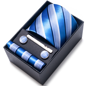 Haute qualité luxe <span class=keywords><strong>cravate</strong></span> ensemble hommes Jacquard poche carré <span class=keywords><strong>cravate</strong></span> ensembles hommes costume accessoires doré Plaid Fit fête - Product Image 6