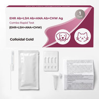 Test combiné canin 4-en-1 (anticorps EHR/anticorps LSH/anticorps ANA/anticorps CHW), idéal pour les régions méditerranéennes et endémiques, sérum, 10 min, fourniture OEM