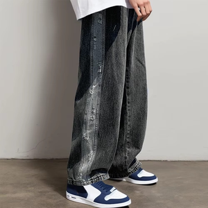 Latest Design Top Selling <b>Men</b> Denim <b>Jeans</b> Pant Outdoor Wear Light Washed Custom Made Size OEM Service <b>for</b> Sale - Product Image 1