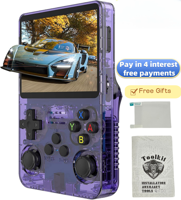 R36S Handheld Retro Games Console 3.5 Inch Preinstalled Emulator System Portable Gaming Entertainment Device Children's Gifts