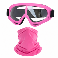 Masque de moto vert rose avec cagoule, lunettes de protection pour moto tout-terrain, motocross, VTT, course et ski pour hommes, femmes et jeunes