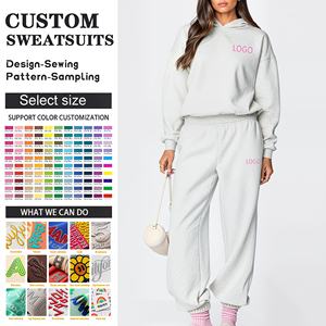 Ensemble de sweat à capuche en coton personnalisé de haute qualité pantalon de survêtement décontracté pour femmes et ensemble de survêtement pull-over confortable - Product Image 1