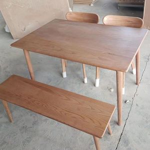 Mesa de comedor de madera maciza de fresno, rectangular, minimalista, estilo nórdico, diseño japonés para apartamentos pequeños - Product Image 3