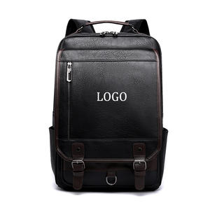 Custom Hot Laptop Waterproof Women's Men's Pu Leather Big Black Travel Backpack Computer <b>Bag</b> Bookbag School Rucksack Backpack - Product Image 1