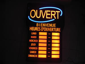 Led <span class=keywords><strong>Open</strong></span> <span class=keywords><strong>Sign</strong></span> mit Geschäfts stunden Nummer Aufkleber separat Schalter Hang Chain High Brightness Leds - Product Image 2