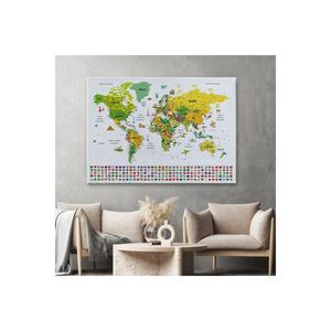 2876 di pittura decorativa su tela simbolo educativo dettagliato della mappa del mondo turco