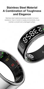R11C Stainless Steel Smart <b>Ring</b> BT 5.2 Health Monitor Blood Oxygen Heart Rate Sleep Tracker Remote Control Magnetic Charge 1ATM - Product Image 2