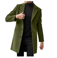 Manteau trench mi-long pour homme, style moderne minimaliste, formel et décontracté, 100 % polyester, automne-hiver