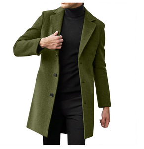 Gabardina de un solo pecho de longitud media <span class=keywords><strong>para</strong></span> otoño e <span class=keywords><strong>invierno</strong></span>, abrigo de poliéster 100 <span class=keywords><strong>para</strong></span> <span class=keywords><strong>hombre</strong></span>, chaqueta informal Formal de estilo minimalista moderno - Product Image 5