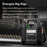 Arrancador de Baterías y Probador de Sistemas 2 en 1 TOPDON V4500 Plus, 4500A, 32000mAh, 120Wh, para Motores de Gasolina/Diésel de hasta 16L
