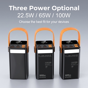 Banco de Energía de Alta Potencia para Exteriores de 50000 mAh, Tipo-C, Carga Rápida de 22.5W/65W/100W para Computadoras Portátiles, Teléfonos, Campamentos, Transmisiones en Vivo, Luz LED - Product Image 2