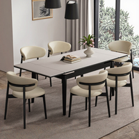 Ensemble table et chaises pliantes rétractables en bois massif, pour usage domestique, moderne, 4 places, petite table rectangulaire pour appartement