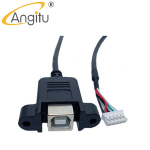 Angitu Motherboard Dupont/ PH2.0 5Pin to <strong>USB</strong> B Female Socket Panel Mount <strong>Printer</strong> <strong>Cable</strong> with Screw Lock - Product Image 1