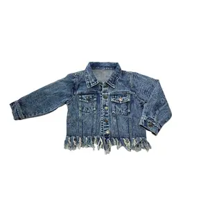 Toptan yetişkin ve çocuk kıyafetler anne ve ben Jean ceket aile eşleştirme püskül Denim ceket