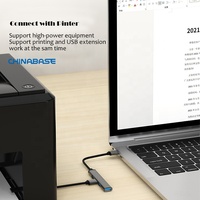 Répartiteur USB pour ordinateur portable Multiport USB A vers 4 USB 3.0 Hub Expander Transfert de données rapide Compatible avec Windows PC Mac Printer