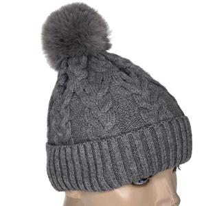 Gorro de invierno Unisex con logotipo bordado y Pompón, gorro de punto personalizado con logotipo personalizado, venta al por mayor - Product Image 1