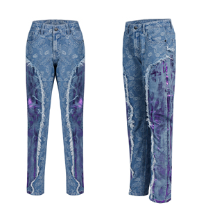 Men's <b>Enzyme</b> Blend Wash Jeans High Quality Gold Printing Jeans Pants for Men - Product Image 1