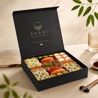 Caja de Embalaje para Sushi con Logotipo Personalizado, Contenedor de Alimentos de Papel, Caja de Cartón para Llevar Comida, Caja de Lujo Impresa para Llevar