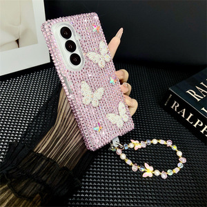 Étui Papillon Bling Bling pour <span class=keywords><strong>Samsung</strong></span> Z Fold 7, <span class=keywords><strong>Coque</strong></span> Antichoc Robuste et Fine <span class=keywords><strong>avec</strong></span> <span class=keywords><strong>Chaîne</strong></span> Strass Scintillante - Product Image 2