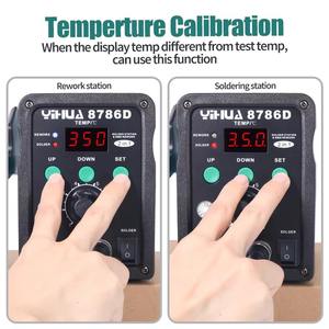 YIHUA 8786D SMD Rework stazione di saldatura 740W 2 in 1 Display digitale ad aria calda pistola saldatrice - Product Image 6