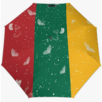 Parapluie pliant entièrement automatique de haute qualité, série drapeaux de pays, thème Lituanie, adapté à une utilisation toute la journée