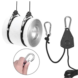Mini <span class=keywords><strong>poulie</strong></span> à cliquet pour attache de cargaison <span class=keywords><strong>avec</strong></span> <span class=keywords><strong>mousqueton</strong></span>, en polypropylène tressé, 1/8 pouce, 6 pieds, pour les voyages en autonomie - Product Image 3