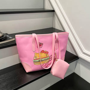 Nouveau Sac Fourre-tout Minimaliste en PU Couleur Unie pour Femme 2026 avec Fermeture Éclair et Portefeuille, Design Mignon de Dessin Animé - Product Image 4