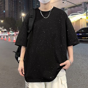 Custom Knitted Heavy Cotton Men's T-Shirt Luxury <b>Designer</b> Oversized Drop Shoulder Full <b>Star</b> Graphic Short Fitness 100% - Product Image 1
