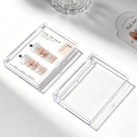 Boîte d'emballage rectangulaire en acrylique pour faux ongles, étui de rangement transparent de luxe pour bijoux, vente en gros, luxe en vrac