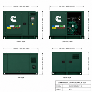 Générateur diesel Cummins Weichai Yuchai pour station de pompage des eaux usées 200kW/300kW/250kVA/400kVA/500kVA type conteneur avec ATS - Product Image 6