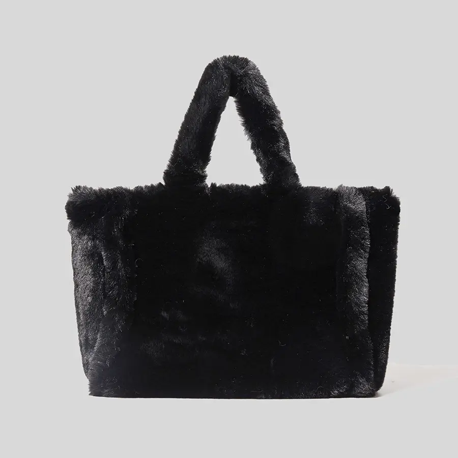 Designer Bag Fashion Girls Plush Bag Shopper Faux Fur Elegant Tote Handbag Shoulder Bag For Women