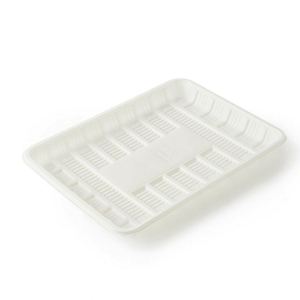 Bandeja Desechable Biodegradable de Almidón de Maíz para Comida de Fiesta, Ecológica, Blanca, para Llevar, 20.3x20.3cm - Product Image 2