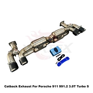 Escape Deportivo Vortex Bespoke de Titanio Natural con Control Remoto Compatible con Porsche 911 3.0T Turbo S Tuning - Product Image 3