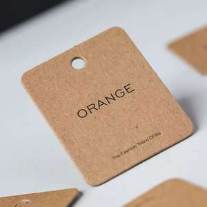 Luxe Aangepaste Roze Zwarte Hang Tag Kledingstuk Papier Schommel Logo Tag Voor Kleding Tassen Schoenen Gratis Monster - Product Image 3