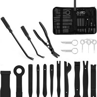 CIHOO Kit d'outils de démontage de garnitures automobiles, pince à clips et levier de démontage, avec étui souple pour panneaux de porte, audio et tableau de bord