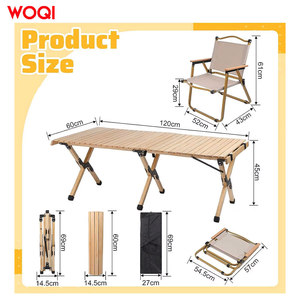 ชุดโต๊ะและเก้าอี้พับได้ Woqi ขนาด 100x80x60 ซม. เฟอร์นิเจอร์เหล็กสำหรับตั้งแคมป์ สระว่ายน้ำ ปิ้งย่าง - Product Image 4
