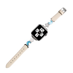 Correa de Reloj de Cuero de Lujo con Dijes de <span class=keywords><strong>Estrella</strong></span> y Luna, Diseño Elegante y Delgado, Compatible con <span class=keywords><strong>Apple</strong></span> <span class=keywords><strong>Watch</strong></span> S11 S10 S8 para Mujer - Product Image 4