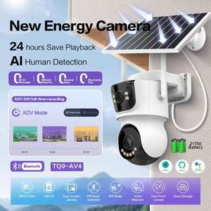 Cámara Solar WiFi <span class=keywords><strong>ICsee</strong></span> para Exteriores de 8MP con Doble Lente, Panel con Batería Integrada, Cámara PTZ WiFi de 8MP, Mini Cámara Solar de Seguridad con Doble Lente - Product Image 2