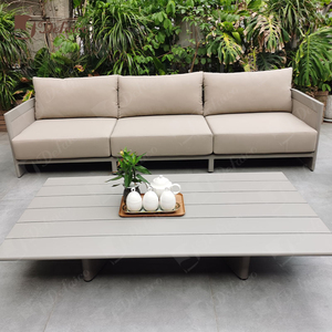 Luxury Outdoor Aluminum Furniture Breathable Waterproof Upholstered Durable Garden <strong>Sofa</strong> Set - Product Image 3