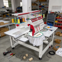 Machine à broder à double tête, commande informatique, unité de broderie textile industrielle