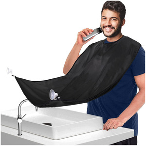 Vendita calda impermeabile taglio barba rasatura grembiule Logo personalizzato <span class=keywords><strong>uomo</strong></span> barba mantello con due ventose trasparenti - Product Image 1