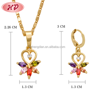 Moda Popular nuevos modelos chica pendiente Chapado en conjuntos de joyas para <span class=keywords><strong>el</strong></span> oro <span class=keywords><strong>turco</strong></span> diseños de joyas - Product Image 2