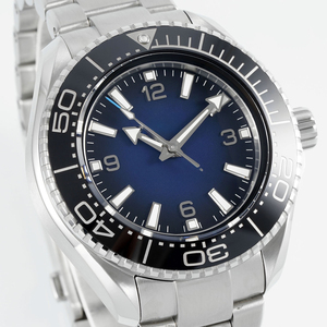 Montre <span class=keywords><strong>mécanique</strong></span> pour homme <span class=keywords><strong>en</strong></span> acier inoxydable de haute qualité, sportive et décontractée, cadran bleu foncé, index lumineux, lunette rotative - Product Image 2