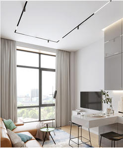 Vente flash : Système d'éclairage intérieur moderne en aluminium 60 mm, projecteur linéaire magnétique 12W 20W, 0-10V Zigbee Dim 3CCT, encastré sur rail - Product Image 4