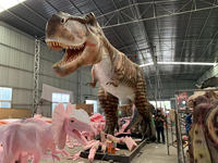 Modèle de dinosaure T-Rex animatronique grandeur nature, statue de dinosaure réaliste et mobile avec son pour la décoration de parcs à thème