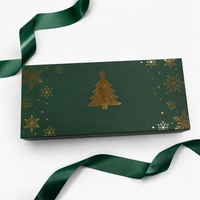 Boîte cadeau de Noël personnalisée, boîte en papier rigide avec estampage à chaud en or, vernis UV sélectif, pour bijoux, chocolat, parfums, emballage OEM ODM