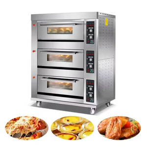 Four à pâtisserie commercial Gainjoys à 3 étages et 6 plateaux pour noix <span class=keywords><strong>de</strong></span> cajou, pommes <span class=keywords><strong>de</strong></span> <span class=keywords><strong>terre</strong></span>, pain, gâteaux, tartes et pâtisseries - Product Image 2
