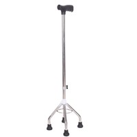 Canne de marche réglable antidérapante en aluminium, portable, rétractable et pliable, à quatre pieds