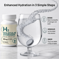 Tiorawellness – Comprimés d'eau à hydrogène moléculaire à dissolution rapide en gros, H2, antioxydants, hydratation cellulaire pour le fitness quotidien